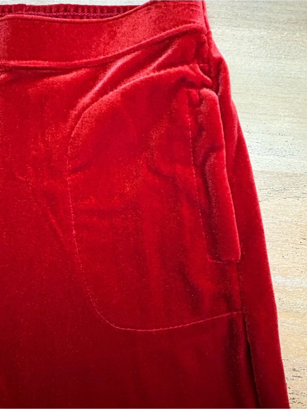 The Children's Place Vintage 90s Red Velour Wide Leg Pants Girls Size 4 Y2K